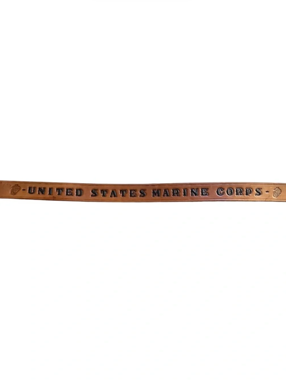 United States Marine Corps Tan Leather Belt w/Brass Aviator Buckle